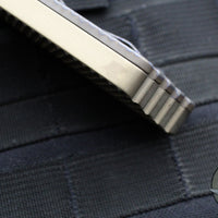 Strider SMF Folder- Drop Point-  Bronzed Aluminum Gunner Grip - Flamed Lock Side- Black Finished Blade