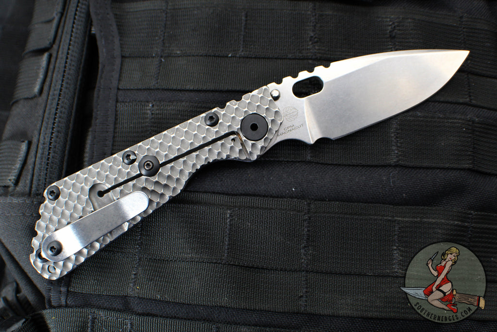 Strider SMF Folder- Drop Point- CC- Double Gunner Grip Titanium Handle ...