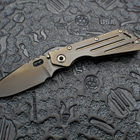 Mick Strider Performance Series SMF Folder- Slotted DLC Gunmetal Grey Finished Titanium Handle- Magnacut DLC Gunmetal Blade