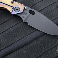 Strider SMF Folder- Drop Point- Gunner Grip Copper Top- Bronzed Anodized Titanium Bottom Handle- Black Magnacut Blade