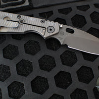 Strider Knives SMF- Drop Point- Shot Show 2025- Veni Vidi Vici- Black Slotted Aluminum And Flamed Ti- Black Magnacut Blade