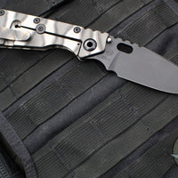 Mick Strider Performance Series SMF Folder- Drop Point- Slotted Ghost Flamed Titanium Handle- Black Magnacut Blade