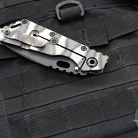 Mick Strider Performance Series SMF Folder- Drop Point- Slotted Ghost Flamed Titanium Handle- Black Magnacut Blade