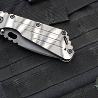 Mick Strider Performance Series SMF Folder- Drop Point- Slotted Ghost Flamed Titanium Handle- Black Magnacut Blade