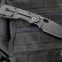 Mick Strider Performance Series SMF Folder- Black Slotted Titanium Handle- Black Finished Magnacut Blade- Black Hardware