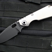 Strider Knives SnG- Drop Point- CC Performance- Stonewashed Titanium Handle- Black Blade