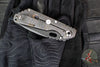 Mick Strider SnG Folder- Spearpoint- Contoured Black G-10/ Flamed Titanium- Black 20CV Steel Blade