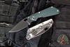 Mick Strider SnG Folder- Spearpoint- Dark Green G-10/ Stonewash Titanium- Black 20CV Steel Blade
