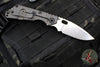 Mick Strider SnG Folder- Drop Point- Black Slotted Aluminum/ Flamed Titanium Handle- Stonewash Finished Blade