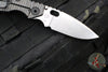 Mick Strider SnG Folder- Drop Point- Black Slotted Aluminum/ Flamed Titanium Handle- Stonewash Finished Blade