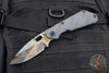 Strider Knives SnG Folder- Drop Point- Gray Crosshatch G-10 Handle- Battleship Camo Ti Lock Side- Battleship Camo Finished Blade