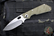 Mick Strider SnG Folder- Drop Point- OD Green Cross Hatch Pattern G-10/ Stonewash Titanium- Stonewash Magnacut Steel Blade