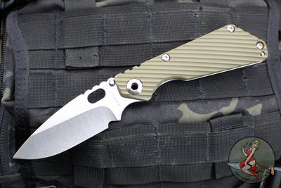 Mick Strider SnG Folder- Drop Point- OD Green Rifle Pattern G-10/ Stonewash Titanium- Stonewash Blade