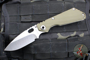 Mick Strider SnG Folder- Drop Point- OD Green Rifle Pattern G-10/ Stonewash Titanium- Stonewash Blade