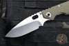 Mick Strider SnG Folder- Drop Point- OD Green Rifle Pattern G-10/ Stonewash Titanium- Stonewash Blade