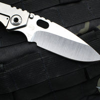 Mick Strider SnG Folder- Drop Point- OD Green Rifle Pattern G-10/ Stonewash Titanium- Stonewash Blade