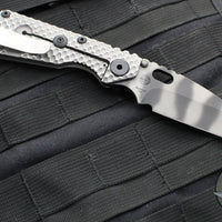 Strider Knives SnG- Tanto Edge- Double Titanium Gunner Grip Handle- Tiger Stripe Magnacut Blade