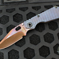 Strider Knives SnG- Clip Point- CC- Special Anodized Double Titanium Gunner Grip Handle- Thermal Color Finished Magnacut Blade