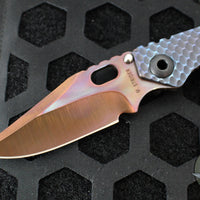 Strider Knives SnG- Clip Point- CC- Special Anodized Double Titanium Gunner Grip Handle- Thermal Color Finished Magnacut Blade