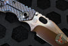 Strider Knives SnG- Clip Point- CC- Special Anodized Double Titanium Gunner Grip Handle- Thermal Color Finished Magnacut Blade