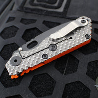 Mick Strider SnG Folder- Tanto Edge- Orange Gunner Grip G-10- Stonewash Gunner Grip Titanium- Black Magnacut Steel Blade