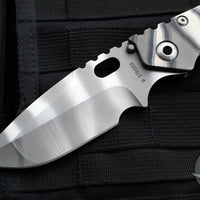 Mick Strider XL Folder- Disruptive Strider Striped Titanium Handle- Ghost Flamed Finished Magnacut Steel Spearpoint Blade v2