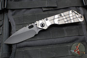 Mick Strider Performance Series SMF Folder- Drop Point- Slotted Ghost Flamed Titanium Handle- Black Magnacut Blade