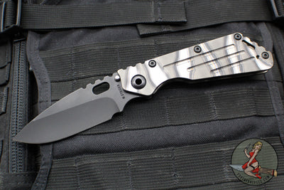 Mick Strider Performance Series SMF Folder- Drop Point- Slotted Ghost Flamed Titanium Handle- Black Magnacut Blade