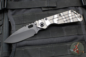 Mick Strider Performance Series SMF Folder- Drop Point- Slotted Ghost Flamed Titanium Handle- Black Magnacut Blade