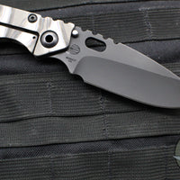 Mick Strider Performance Series SMF Folder- Drop Point- Slotted Ghost Flamed Titanium Handle- Black Magnacut Blade