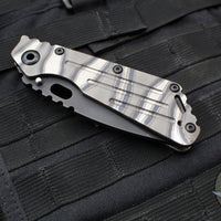 Mick Strider Performance Series SMF Folder- Drop Point- Slotted Ghost Flamed Titanium Handle- Black Magnacut Blade