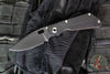 Mick Strider SnG Folder- Spearpoint- Contoured Black G-10/ Flamed Titanium- Black 20CV Steel Blade