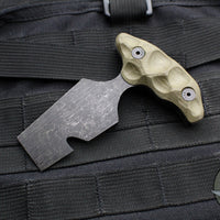 Stroup Knives Rescue Tool- OD Green G-10 Handle- Black Worn Finish RT1-ODGREEN-G10