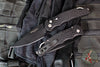 Protech Tactical Response 4 Auto Knife- Black Feather Texture Handle- Black DLC MagnaMax Plain Edge Blade- Safety T4106 F MM