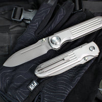Terrain 365 Invictus- Button Lock- Titanium Handle- Terravantium Blade INV-BL-TI