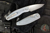 Three Rivers Manufacturing- Atom- Linerlock- Contoured Blue Denim Handle- Stonewash 20CV Blade