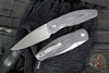 Three Rivers Manufacturing- Atom- Linerlock- Contoured Lizard Skin Pattern Jet Black G-10 Handle- Stonewash 20CV Blade