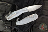 Three Rivers Manufacturing- Atom- Linerlock- Contoured Lizard Skin Pattern Jet Black G-10 Handle- Stonewash 20CV Blade