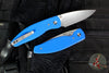 Three Rivers Manufacturing- Atom- Linerlock- Flat Royal Blue G-10 Handle- Stonewash 20CV Blade