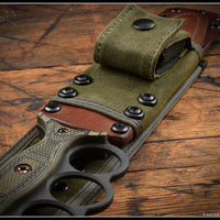 RMJ Trench Raider- Knuckle Duster Trench Knife! Dirty Olive G-10