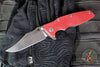 *PREOWNED* Hinderer Eklipse 3.5"- Bowie Edge- Stonewash Finished Ti And Red G-10 Handle- Stonewash S45VN Blade