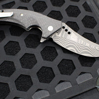 Walter Brend Custom Knives- Blade Show 2014 Mamba Flipper- Carbon Fiber Handle- Damascus Hand Ground Blade
