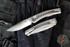Zero Tolerance Model 0556 - Out The Side Button Auto- Titanium Handle- Carbon Fiber Inlay- Stonewash/Satin Magnacut Blade 0556