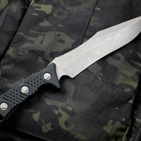 Microtech Arbiter Fixed Blade- Black Handle- Apocalyptic Finish Blade 104-10 AP