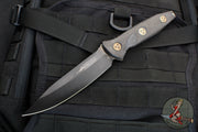 Microtech Socom Alpha Fixed- Single Edge- Carbon Fiber Handle With Black DLC Fixed Blade 113-1 DLCCFS