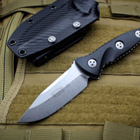 Microtech Socom Alpha Mini Single Edge Fixed Stonewash Blade 113 M-10