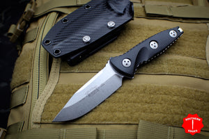 Microtech Socom Alpha Mini Single Edge Fixed Stonewash Blade 113 M-10
