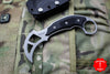 Microtech Iconic Karambit Fixed Blade TRAINER Black Handle and Stonewash Blunted Blade Right Hand 118-10 TRR