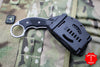 Microtech Iconic Karambit Fixed Blade TRAINER Black Handle and Stonewash Blunted Blade Right Hand 118-10 TRR