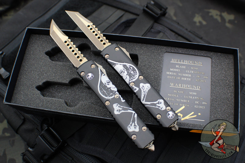 Microtech Ultratech OTF Knife Set- Hellhound & Warhound- Death